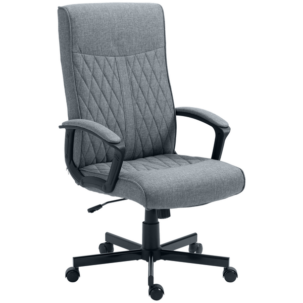 Vinsetto High-Back Home Office Chair, Linen Swivel Computer Chair with Adjustable Height & Tilt, Dark Grey - Premium  from Home Treasures - Just £131.99! Shop now at Home Treasures