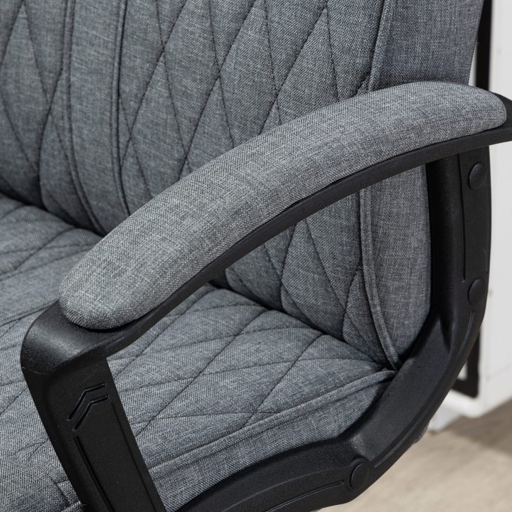 Vinsetto High-Back Home Office Chair, Linen Swivel Computer Chair with Adjustable Height & Tilt, Dark Grey - Premium  from Home Treasures - Just £131.99! Shop now at Home Treasures