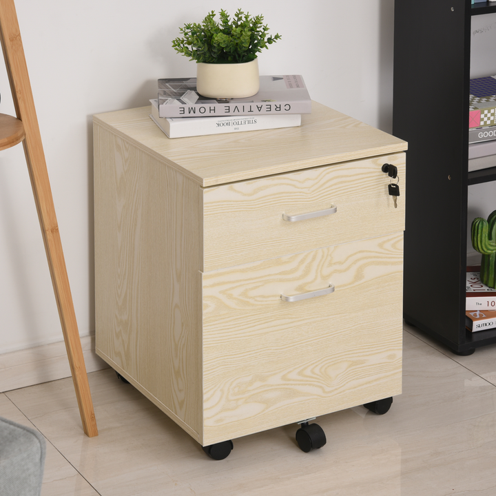 Vinsetto 2-Drawer Locking Office Filing Cabinet with 5 Wheels Rolling Storage - Premium  from Home Treasures - Just £71.99! Shop now at Home Treasures