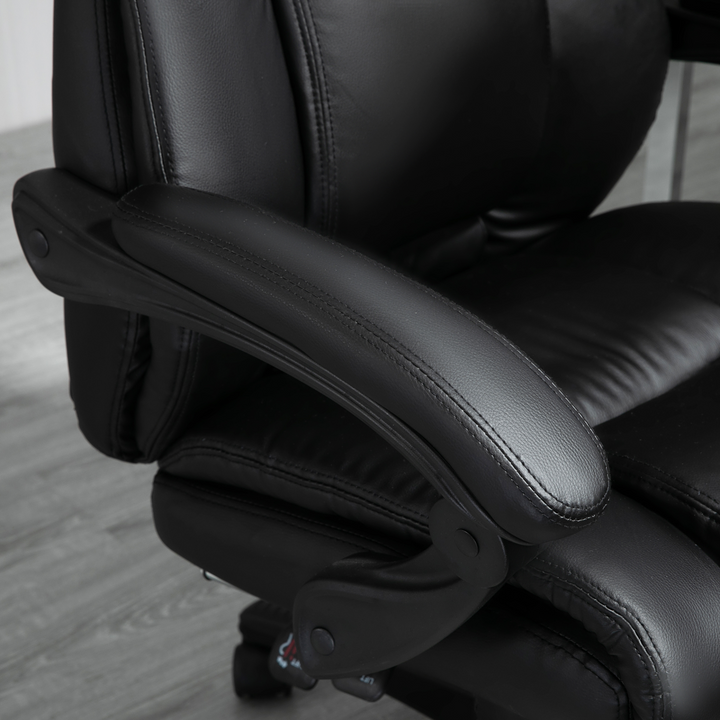 Vinsetto Ergonomic Home Office Chair - PU Leather, Footrest, Adjustable Height, and Recline (Black) - Premium  from Home Treasures - Just £216.99! Shop now at Home Treasures