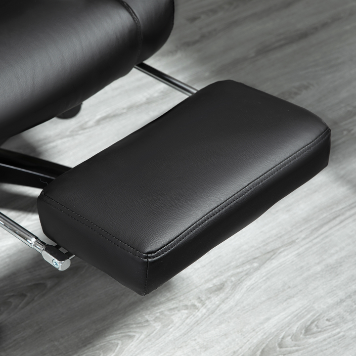 Vinsetto Ergonomic Home Office Chair - PU Leather, Footrest, Adjustable Height, and Recline (Black) - Premium  from Home Treasures - Just £216.99! Shop now at Home Treasures