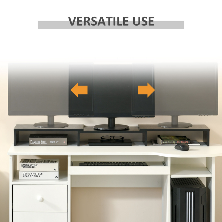 Vinsetto Dual Monitor Stand Riser with Adjustable Length and Angle, Black - Premium  from Home Treasures - Just £30.99! Shop now at Home Treasures