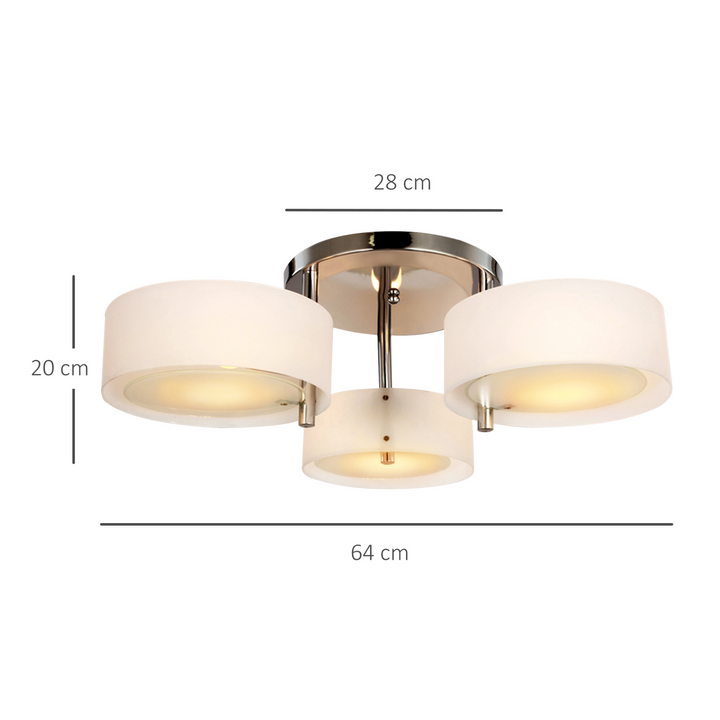 Modern Acrylic 3-Light Pendant Chandelier - Chic Chrome Finish for Office, Living Room, Bedroom - Premium  from Home Treasures - Just £45.99! Shop now at Home Treasures