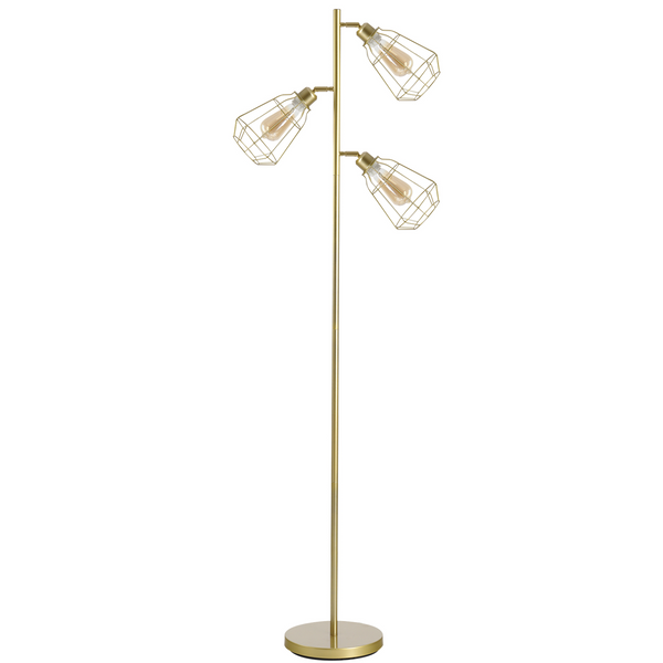 Elegant Retro Tree Floor Lamp w/ Adjustable Gold Lampshades - 165cm for Living Room, Bedroom, Office - Premium  from Home Treasures - Just £50.99! Shop now at Home Treasures