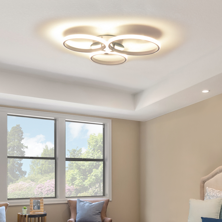 Modern Three Circle LED Ceiling Lamp - Stylish & Energy-Saving Lighting for Bedroom, Hallway, Dining Room, Living Room - Premium  from Home Treasures - Just £48.99! Shop now at Home Treasures