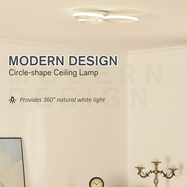 Modern Three Circle LED Ceiling Lamp - Stylish & Energy-Saving Lighting for Bedroom, Hallway, Dining Room, Living Room - Premium  from Home Treasures - Just £48.99! Shop now at Home Treasures