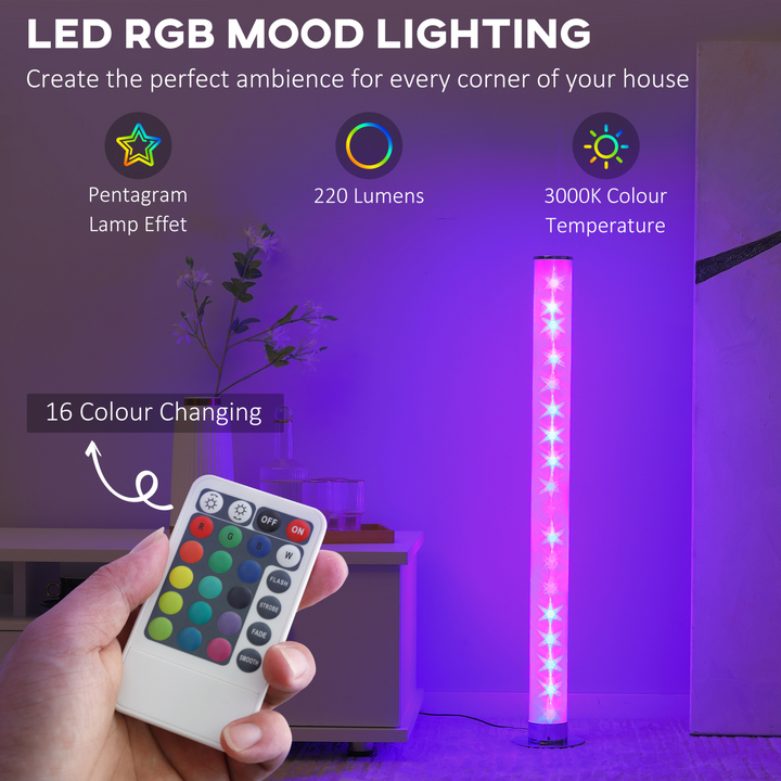 RGB Dimmable Corner Floor Lamp with Remote Control & 16 Colour Effects - Modern LED Mood Lighting for Living Room, Bedroom, Gaming Room - Premium  from Home Treasures - Just £52.99! Shop now at Home Treasures