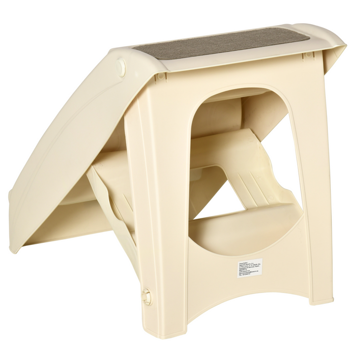 PawHut Foldable Pet Stairs | Portable Dog Steps for Sofa & Bed | Non-Slip Mats for Cats & Small Dogs | Beige, 62 x 38 x 49.5cm - Premium  from Home Treasures - Just £46.99! Shop now at Home Treasures