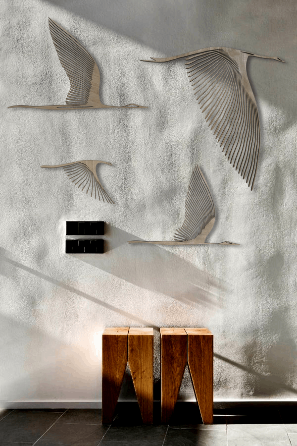 Birds Wood Wall Art - Handmade Wooden Bird Panels by Studio Rima - Natural Poplar Wood, Laser Cut, Painted & Finished by Hand - Premium  from Home Treasures - Just £343.26! Shop now at Home Treasures