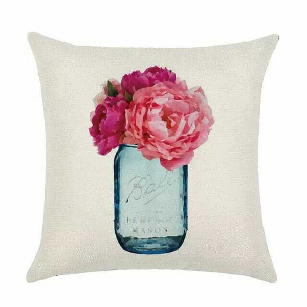 Elegant Flower Glass Cushion Cover - 45 x 45 cm, Double-Sided Print, Invisible Zipper - Premium  from Home Treasures - Just £44.99! Shop now at Home Treasures