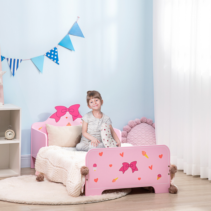 ZONEKIZ Princess Toddler Bed for Girls, Ages 3-6, Pink Kids Bedroom Furniture with Safety Side Rails, 143 x 74 x 59cm - Premium  from Home Treasures - Just £105.99! Shop now at Home Treasures