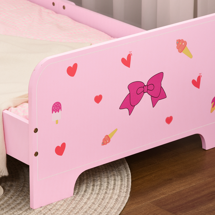 ZONEKIZ Princess Toddler Bed for Girls, Ages 3-6, Pink Kids Bedroom Furniture with Safety Side Rails, 143 x 74 x 59cm - Premium  from Home Treasures - Just £105.99! Shop now at Home Treasures