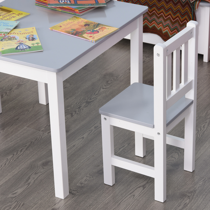 3-Piece Children's Table and Chair Set in Grey Toddler Preschool Desk with 2 Chairs for Indoor Study, Rest, and Snack Time - Premium  from Home Treasures - Just £79.99! Shop now at Home Treasures