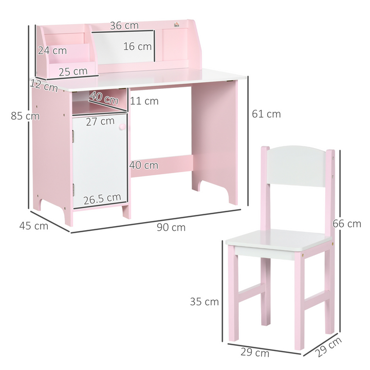 Children's Table and Chair Set - 2-Piece Toddler Furniture with Multi-Use Whiteboard, Pink | Kids' Study and Play Furniture - Premium  from Home Treasures - Just £135.99! Shop now at Home Treasures