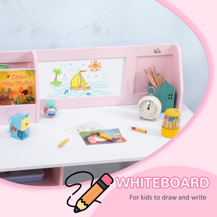 Children's Table and Chair Set - 2-Piece Toddler Furniture with Multi-Use Whiteboard, Pink | Kids' Study and Play Furniture - Premium  from Home Treasures - Just £135.99! Shop now at Home Treasures