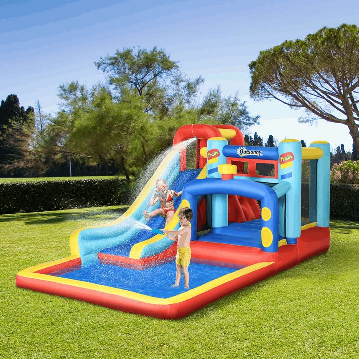 Children's 4-in-1 Bouncy Castle with Slide, Pool, Trampoline & Climbing Wall - Includes Blower for Quick Inflation - Premium  from Home Treasures - Just £367.99! Shop now at Home Treasures