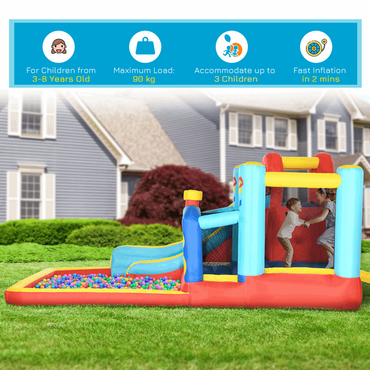 Children's 4-in-1 Bouncy Castle with Slide, Pool, Trampoline & Climbing Wall - Includes Blower for Quick Inflation - Premium  from Home Treasures - Just £367.99! Shop now at Home Treasures