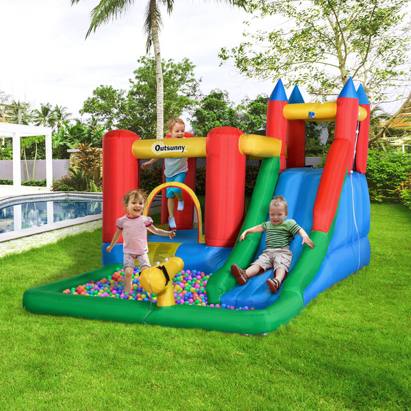 Children's Inflatable Bouncy Castle with Slide, Pool, Climbing Wall & Air Blower - Quick Setup & Durable Design - Premium  from Home Treasures - Just £327.99! Shop now at Home Treasures