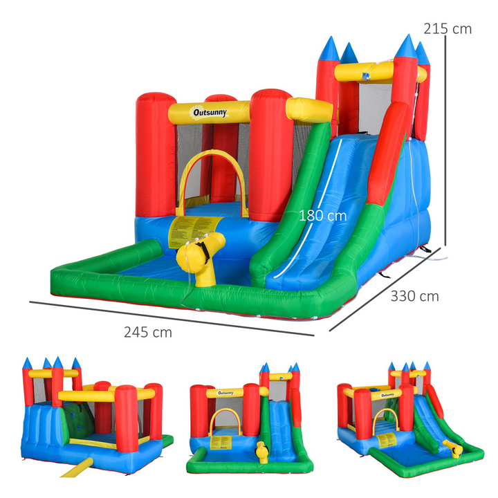 Children's Inflatable Bouncy Castle with Slide, Pool, Climbing Wall & Air Blower - Quick Setup & Durable Design - Premium  from Home Treasures - Just £327.99! Shop now at Home Treasures