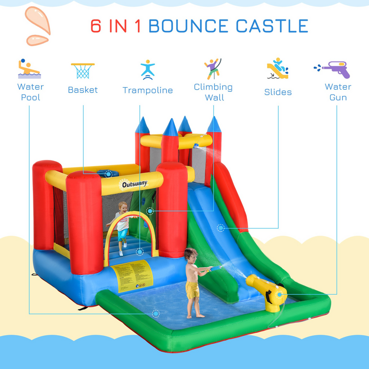 Children's Inflatable Bouncy Castle with Slide, Pool, Climbing Wall & Air Blower - Quick Setup & Durable Design - Premium  from Home Treasures - Just £327.99! Shop now at Home Treasures