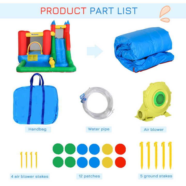 Children's Inflatable Bouncy Castle with Slide, Pool, Climbing Wall & Air Blower - Quick Setup & Durable Design - Premium  from Home Treasures - Just £327.99! Shop now at Home Treasures