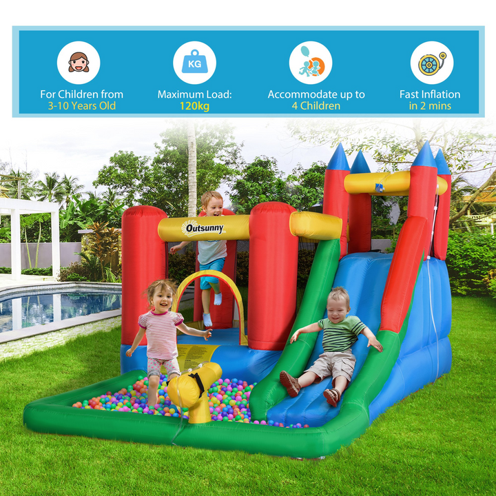 Children's Inflatable Bouncy Castle with Slide, Pool, Climbing Wall & Air Blower - Quick Setup & Durable Design - Premium  from Home Treasures - Just £327.99! Shop now at Home Treasures