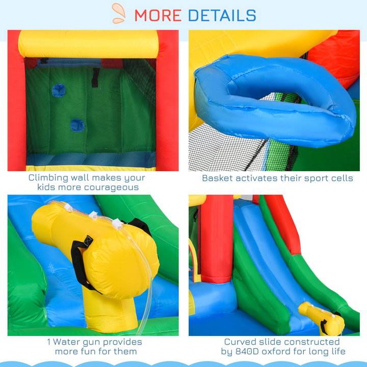 Children's Inflatable Bouncy Castle with Slide, Pool, Climbing Wall & Air Blower - Quick Setup & Durable Design - Premium  from Home Treasures - Just £327.99! Shop now at Home Treasures