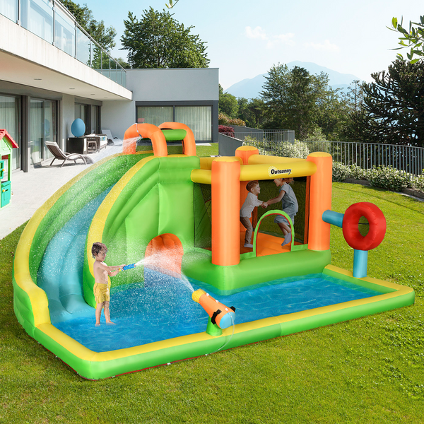 Children's Bouncy Castle with 750W Air Blower – Inflatable Playhouse with Slide, Water Pool, Trampoline, Tunnel & More – Perfect for Ages 3-8 - Premium  from Home Treasures - Just £446.99! Shop now at Home Treasures