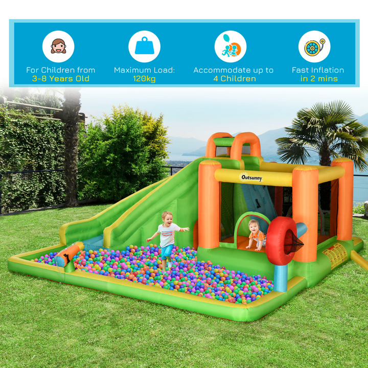 Children's Bouncy Castle with 750W Air Blower – Inflatable Playhouse with Slide, Water Pool, Trampoline, Tunnel & More – Perfect for Ages 3-8 - Premium  from Home Treasures - Just £446.99! Shop now at Home Treasures