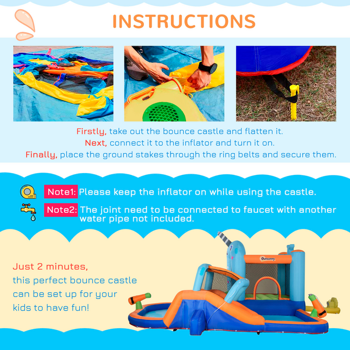 Children's Bouncy Castle w/ Blower & Carrybag (Narwhale Style) - Premium  from Home Treasures - Just £348.99! Shop now at Home Treasures