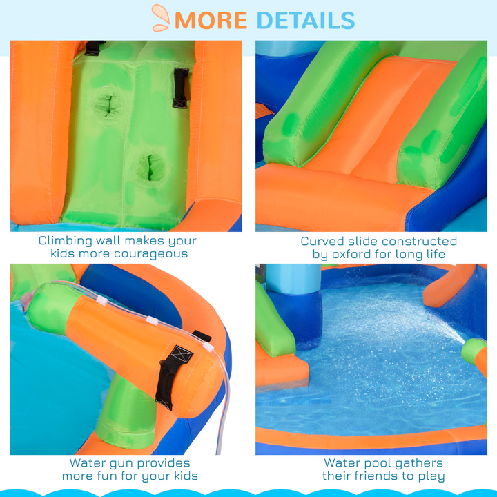 Narwhale Style Children's Bouncy Castle w/ Blower & Carrybag - Water Pool, Slide & More - Premium  from Home Treasures - Just £348.99! Shop now at Home Treasures