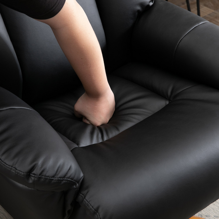 Luxurious Faux Leather Electric Massage Recliner Chair with Ottoman in Black – Ultimate Comfort and Relaxation - Premium Chair from Home Treasures - Just £240.99! Shop now at Home Treasures