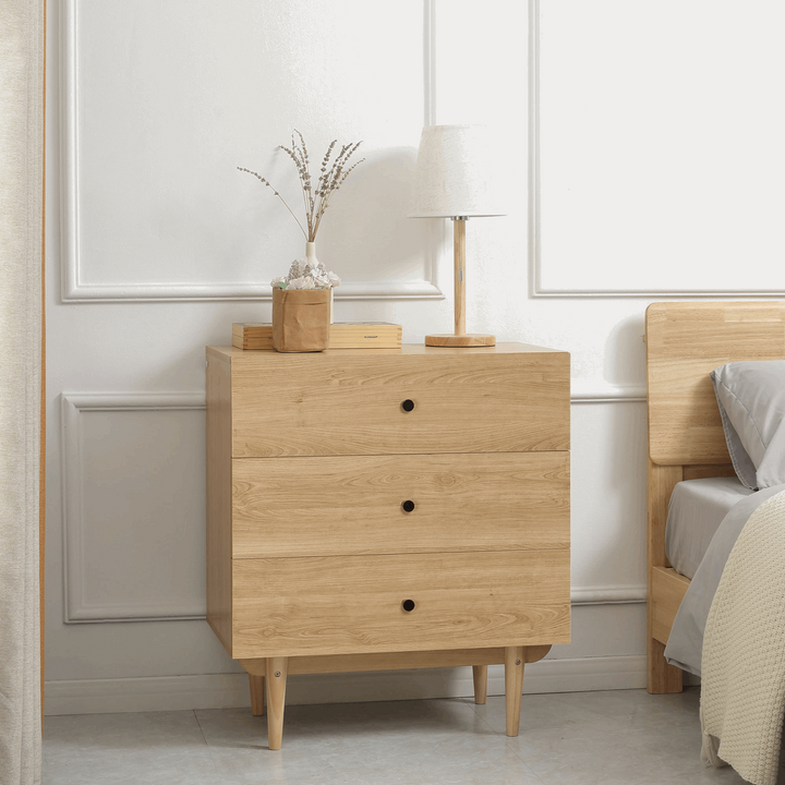 Natural Wood Chest of Drawers - Classic Oak Finish, 3 Spacious Drawers, Durable Pine Base - 80x70x40cm - Premium  from Home Treasures - Just £100.99! Shop now at Home Treasures