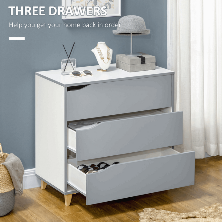 Stylish Grey Chest of Drawers with Pine Wood Legs – 75 x 75 x 42 cm | Modern Storage Solution - Premium  from Home Treasures - Just £105.99! Shop now at Home Treasures