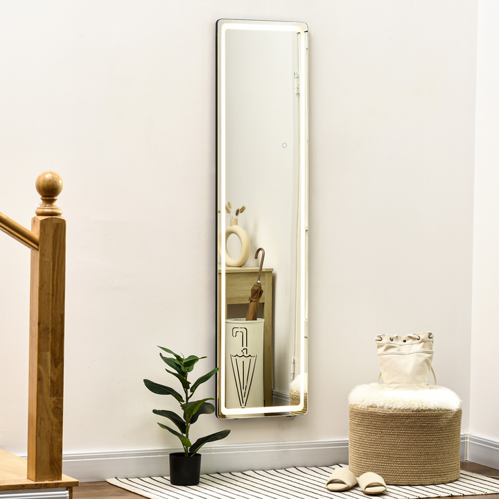 Full-Body Wall Hanging Mirror with Dimmable LED Lights & Remote Control - Adjustable Brightness, Multiple Light Hues, Freestanding or Wall-Mounted - Premium  from Home Treasures - Just £151.99! Shop now at Home Treasures