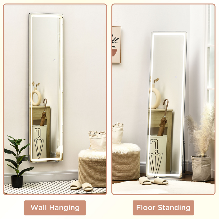 Full-Body Wall Hanging Mirror with Dimmable LED Lights & Remote Control - Adjustable Brightness, Multiple Light Hues, Freestanding or Wall-Mounted - Premium  from Home Treasures - Just £151.99! Shop now at Home Treasures