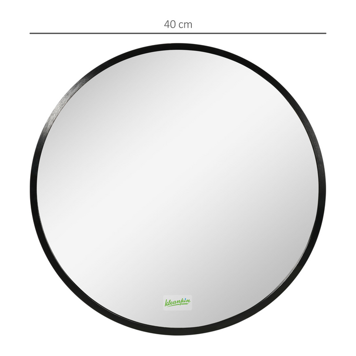 Modern Round Bathroom Mirror, Wall-mounted Vanity Mirror with Durable Aluminium Frame, Black, 40x40 cm – Ideal for Bedroom, Living Room, and Entryways - Premium  from Home Treasures - Just £34.99! Shop now at Home Treasures