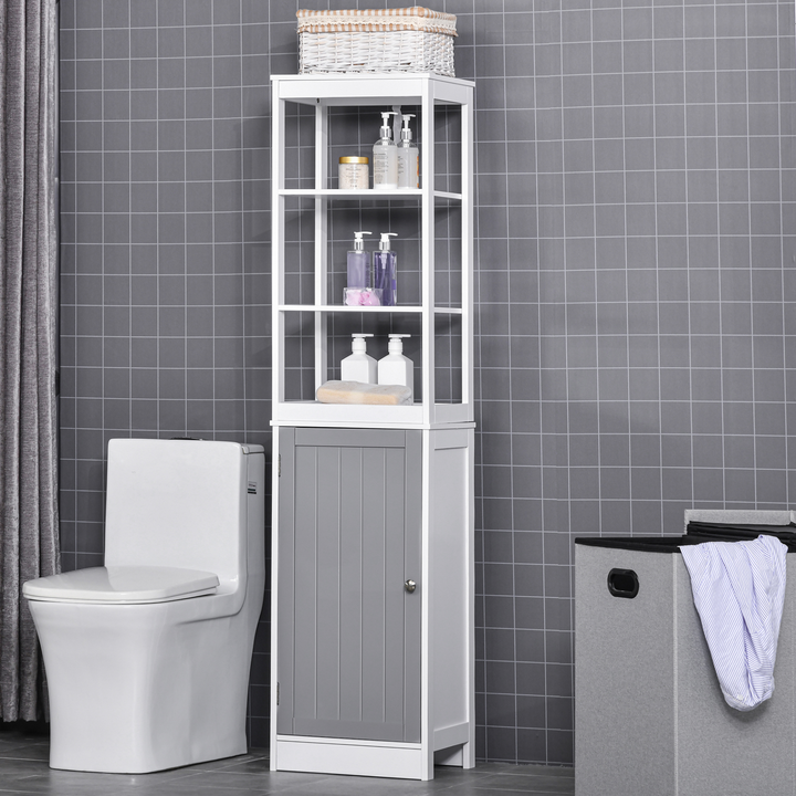 Tall Bathroom Cabinet - Free Standing Slimline Cupboard Tallboy Unit - Versatile Storage Organizer for Bathroom, Living Room, Kitchen - Premium  from Home Treasures - Just £71.99! Shop now at Home Treasures