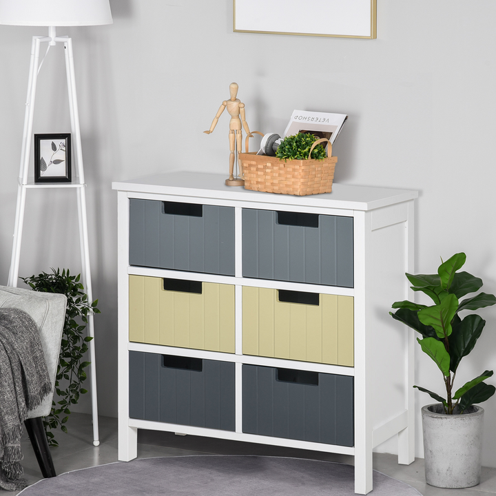 6 Drawer Storage Tower - Versatile Dresser Chest with Wood Top for Bedroom, Nursery, Closet & Hallway - Multi-Color Design, Durable MDF Structure - Premium  from Home Treasures - Just £76.99! Shop now at Home Treasures