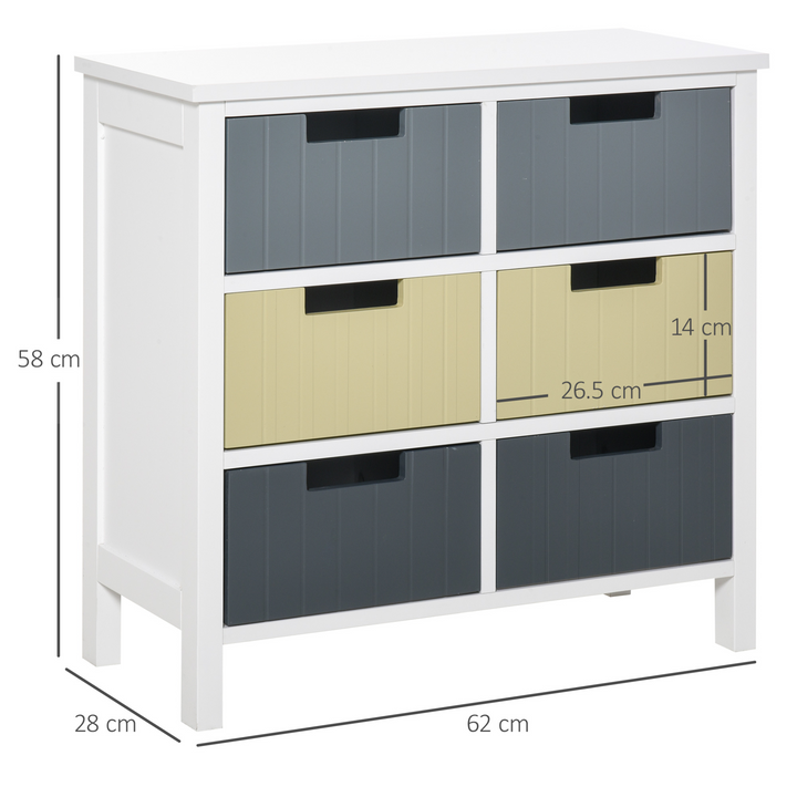 6 Drawer Storage Tower - Versatile Dresser Chest with Wood Top for Bedroom, Nursery, Closet & Hallway - Multi-Color Design, Durable MDF Structure - Premium  from Home Treasures - Just £76.99! Shop now at Home Treasures