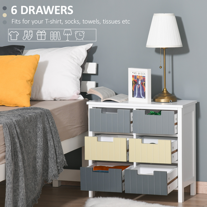 6 Drawer Storage Tower - Versatile Dresser Chest with Wood Top for Bedroom, Nursery, Closet & Hallway - Multi-Color Design, Durable MDF Structure - Premium  from Home Treasures - Just £76.99! Shop now at Home Treasures