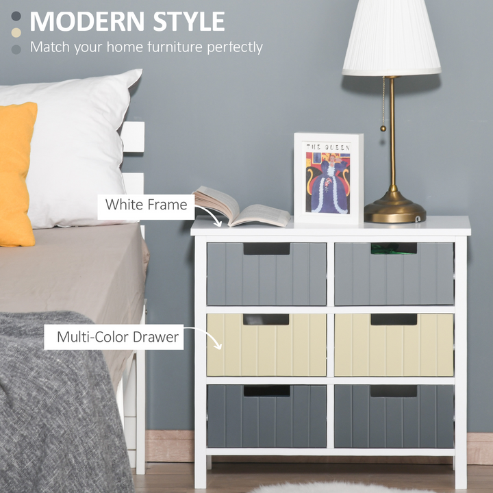 6 Drawer Storage Tower - Versatile Dresser Chest with Wood Top for Bedroom, Nursery, Closet & Hallway - Multi-Color Design, Durable MDF Structure - Premium  from Home Treasures - Just £76.99! Shop now at Home Treasures