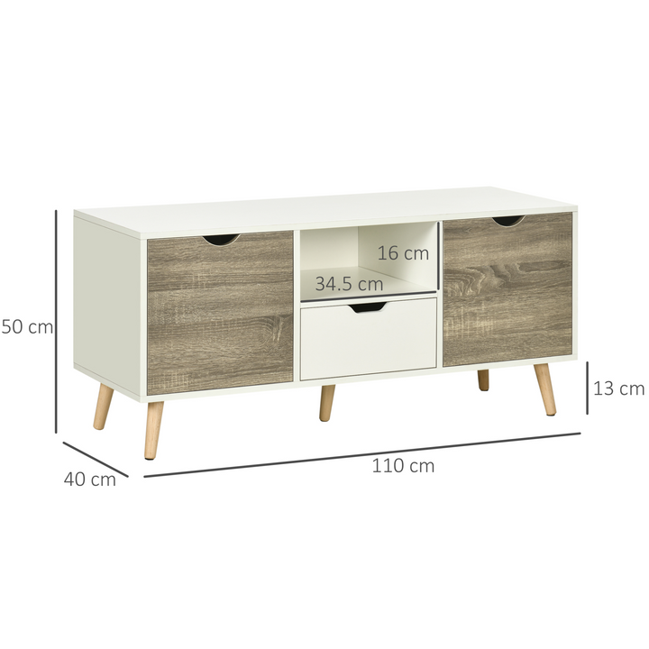 Modern Grey TV Stand with Storage Cabinet & Drawers - 110 x 40 x 50cm | Suitable for 50" TVs | Stylish & Practical Entertainment Center - Premium  from Home Treasures - Just £76.99! Shop now at Home Treasures