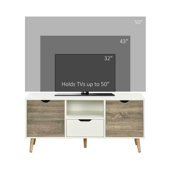 Modern Grey TV Stand with Storage Cabinet & Drawers - 110 x 40 x 50cm | Suitable for 50" TVs | Stylish & Practical Entertainment Center - Premium  from Home Treasures - Just £76.99! Shop now at Home Treasures