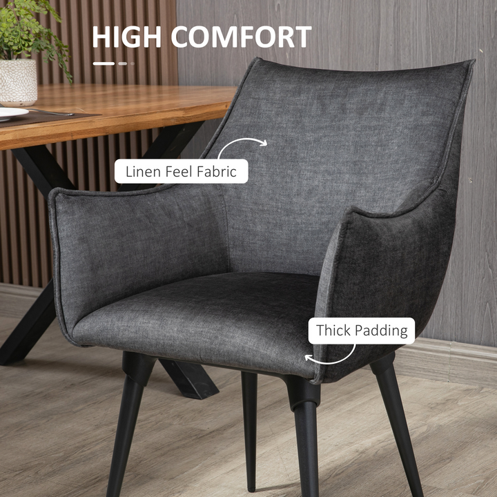 Elegant Dark Grey Accent Armchair with Steel Legs - Upholstered, Modern Design - Premium  from Home Treasures - Just £78.99! Shop now at Home Treasures