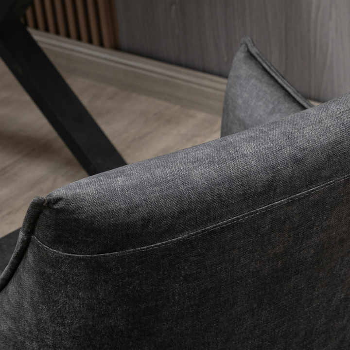 Elegant Dark Grey Accent Armchair with Steel Legs - Upholstered, Modern Design - Premium  from Home Treasures - Just £78.99! Shop now at Home Treasures