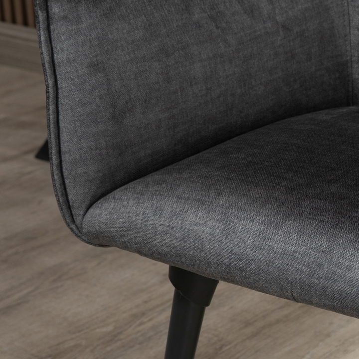 Elegant Dark Grey Accent Armchair with Steel Legs - Upholstered, Modern Design - Premium  from Home Treasures - Just £78.99! Shop now at Home Treasures