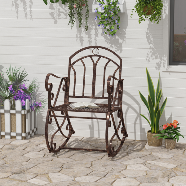 Metal Garden Outdoor Rocking Chair - Vintage Style Bronze - Premium  from Home Treasures - Just £86.99! Shop now at Home Treasures