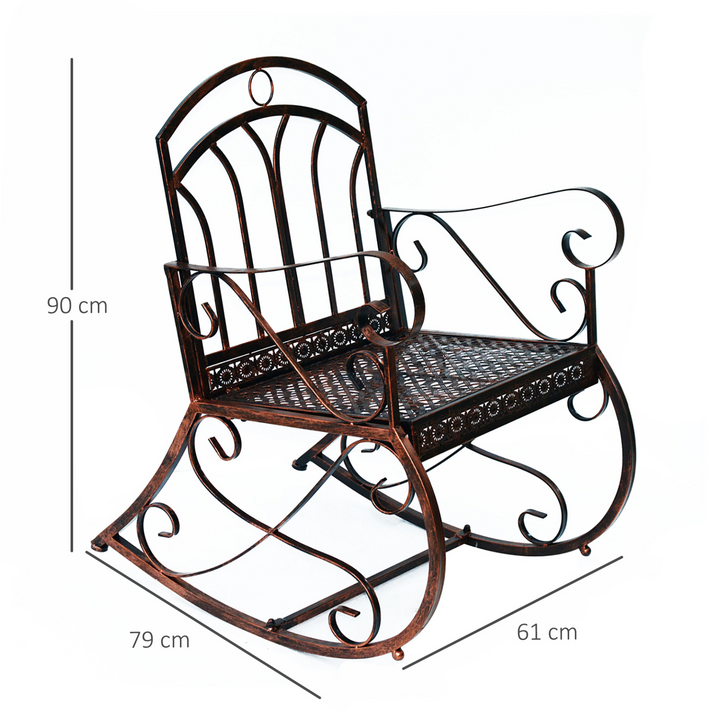 Metal Garden Outdoor Rocking Chair - Vintage Style Bronze - Premium  from Home Treasures - Just £86.99! Shop now at Home Treasures