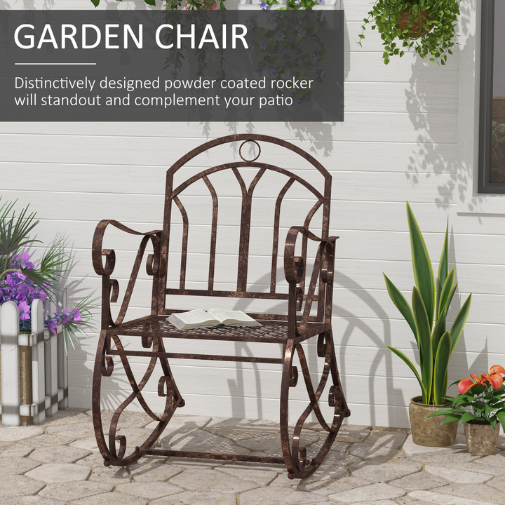 Metal Garden Outdoor Rocking Chair - Vintage Style Bronze - Premium  from Home Treasures - Just £86.99! Shop now at Home Treasures